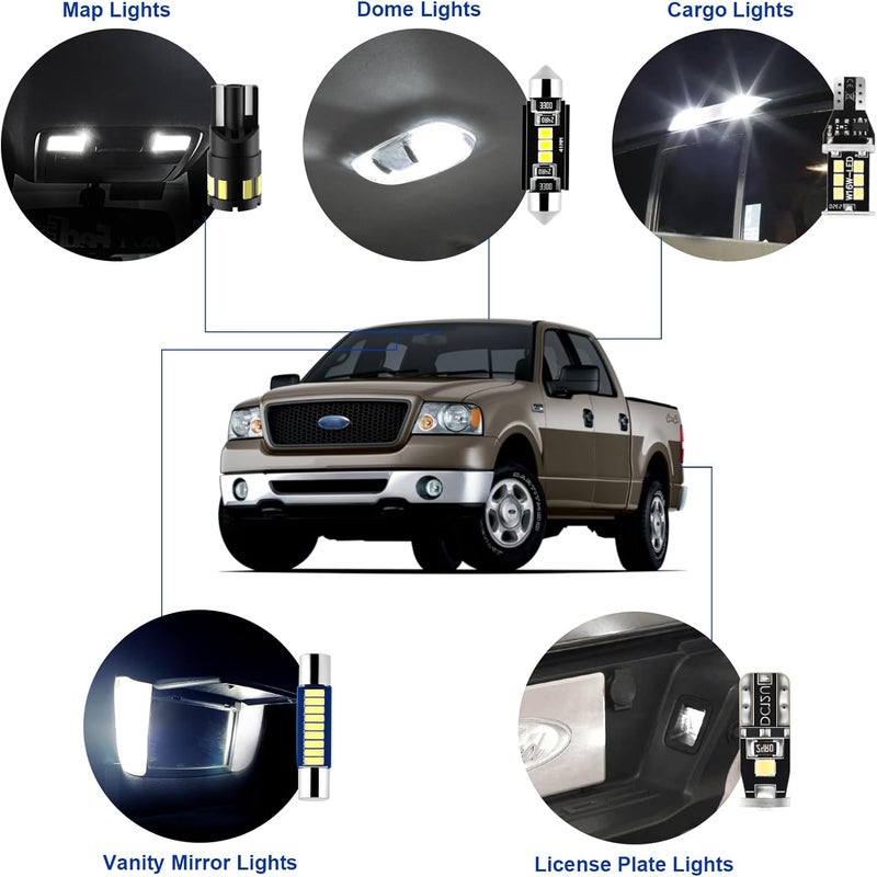 EASY EAGLE LED Interior Car Lights for Ford-F150-2004-2008: 13 Piece Kit White LED Light Bulbs - Super Bright 6000K + Install Tool - Image 3